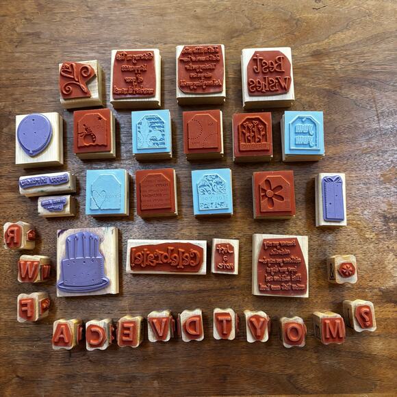 Craft lot of stamps (35) variety holiday gift tags new baby alphabet letters - Picture 13 of 13